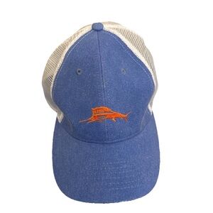 Tommy Bahama Blue Cap with Orange Fish Design